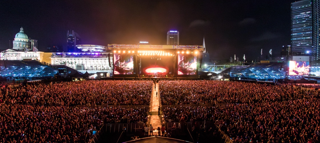 เวทีคอนเสิร์ตในงาน F1 Singapore